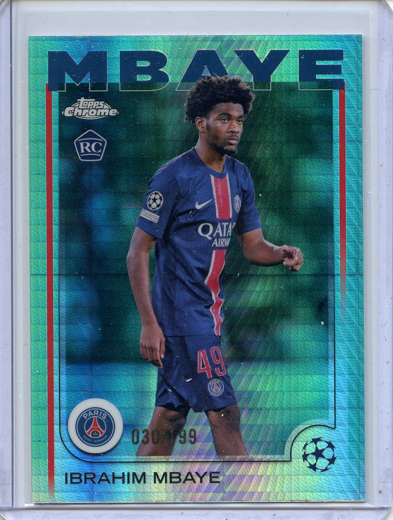 2024-25 Topps Chrome UEFA Club Comps Ibrahim Mbaye Aqua Prism 30/199