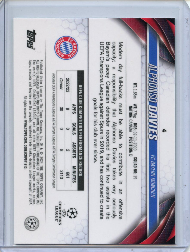 2023-24 Topps Chrome UEFA Alphonso Davies Aqua Prism Refractor