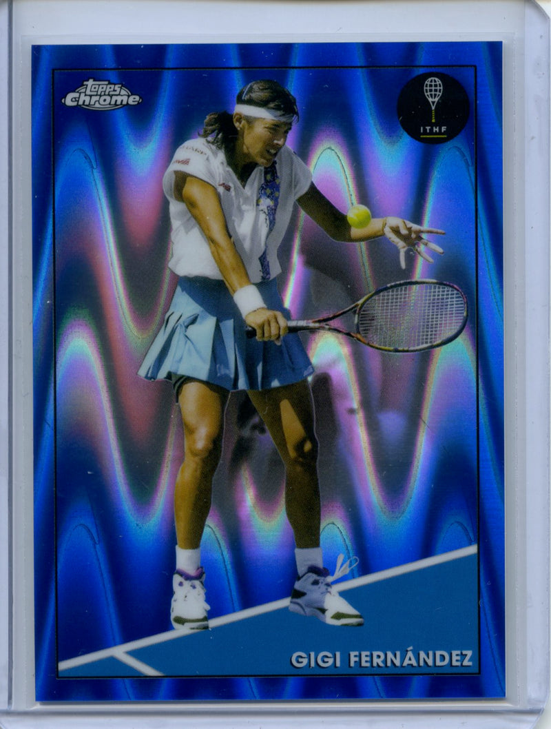 2021 Topps Chrome Tennis Gigi Fernandez Blue RayWave 12/99