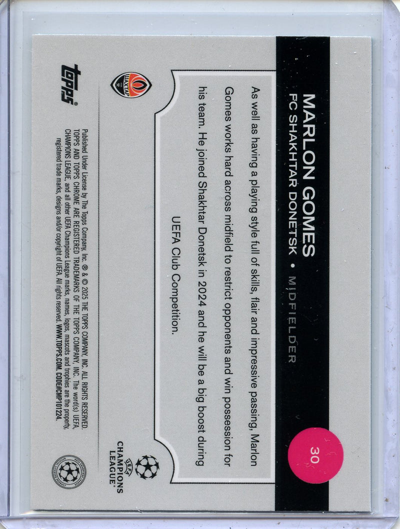 2024-25 Topps Chrome UEFA Club Comps Marlon Gomes Aqua Prism 153/199