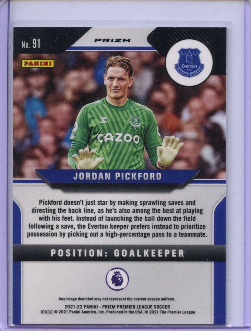 2021-22 Panini Prizm Premier League Jordan Pickford Green Mojo Prizm
