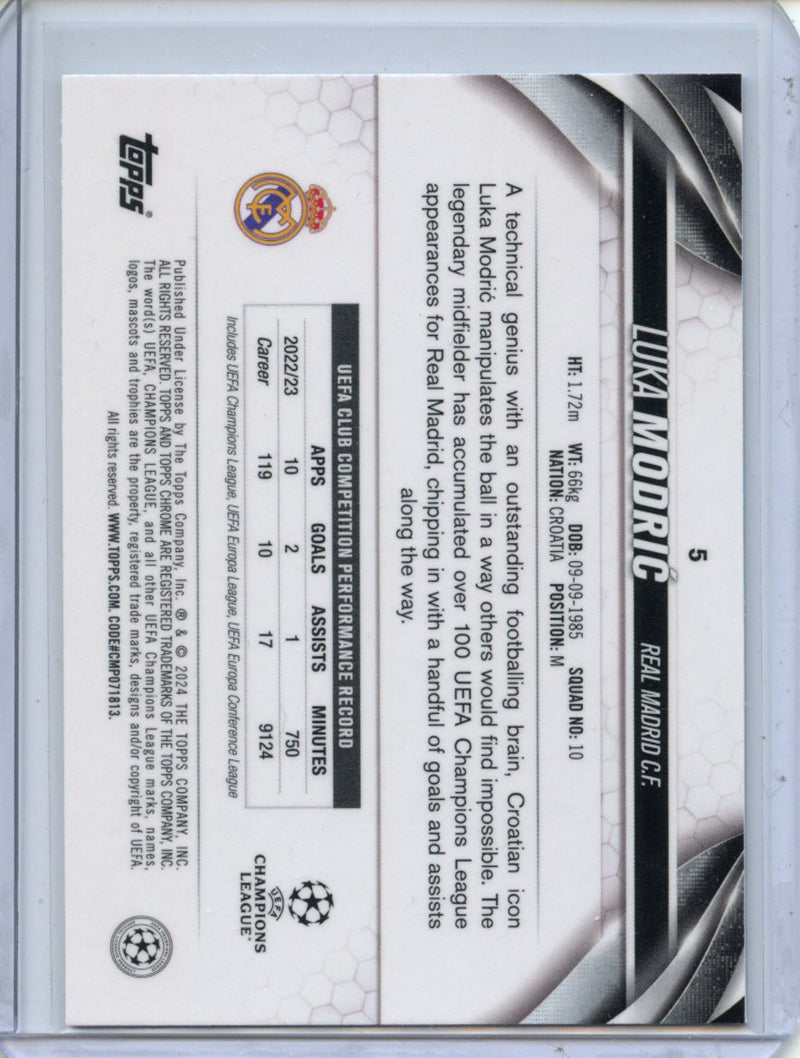 2023-24 Topps Chrome UEFA Luka Modric Aqua Prism Refractor