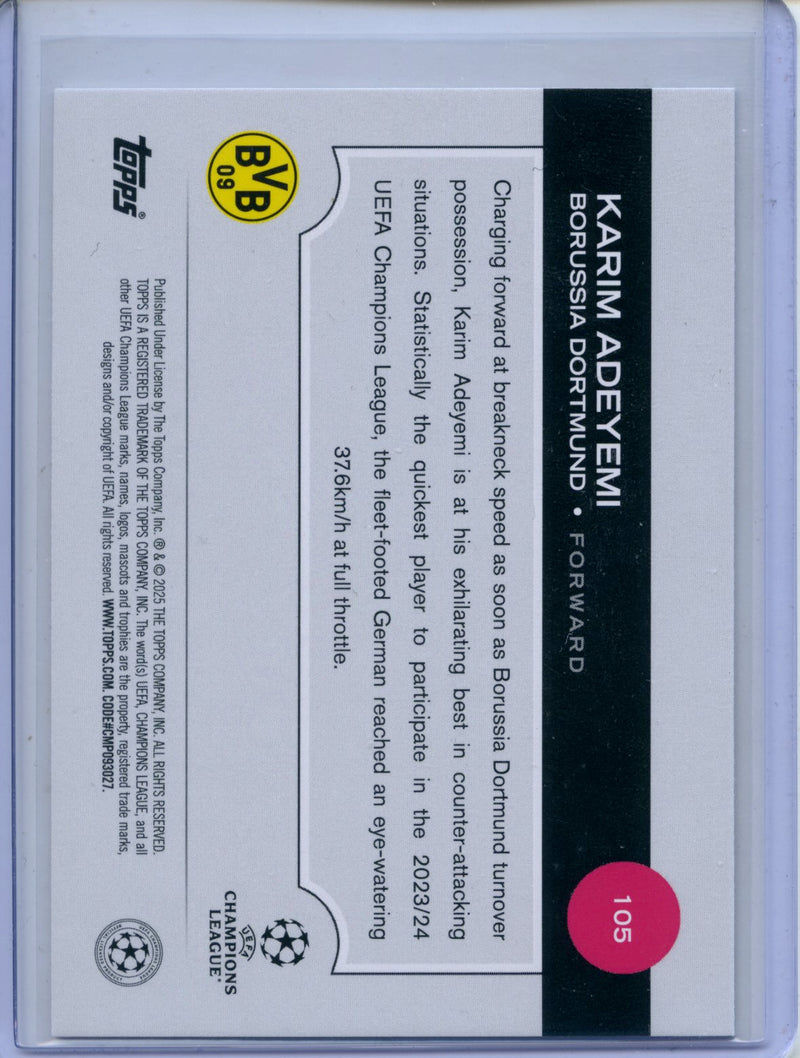 2024-25 Topps UEFA CC Karim Adeyemi Rain Drops