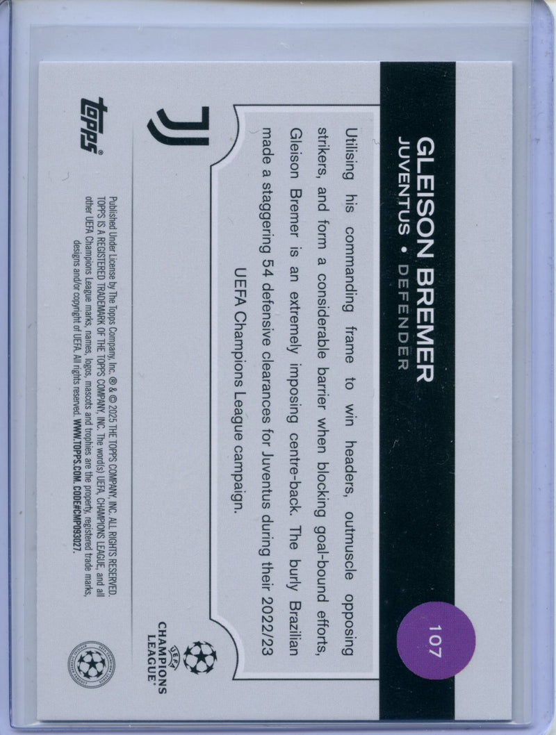 2024-25 Topps UEFA CC Gleison Bremer Rain Drops