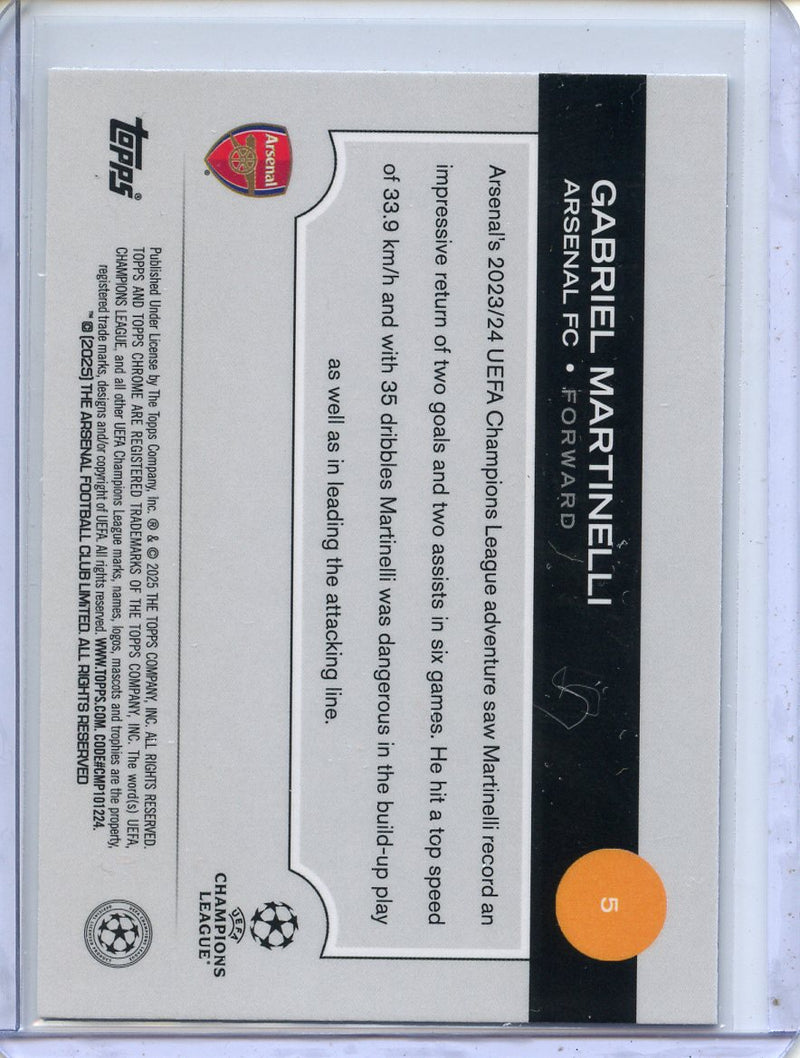 2024-25 Topps Chrome UEFA Club Comps Gabriel Martinelli Pulsar