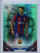 2023-24 Topps Chrome UEFA Robert Lewandowski Aqua Prism Refractor
