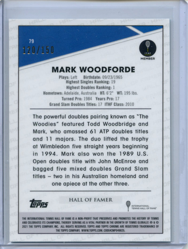 2021 Topps Chrome Tennis Mark Woodforde Aqua 120/150