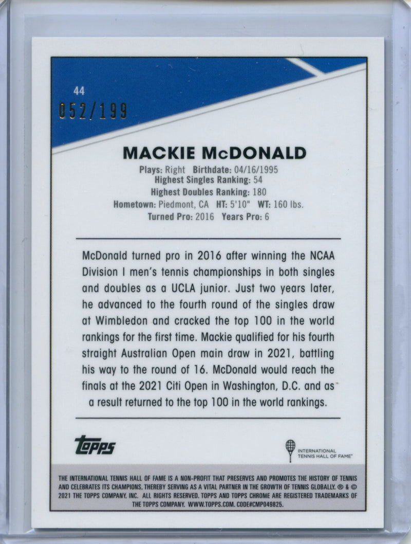 2021 Topps Chrome Tennis Mackie Mcdonald Purple Wave 52/199