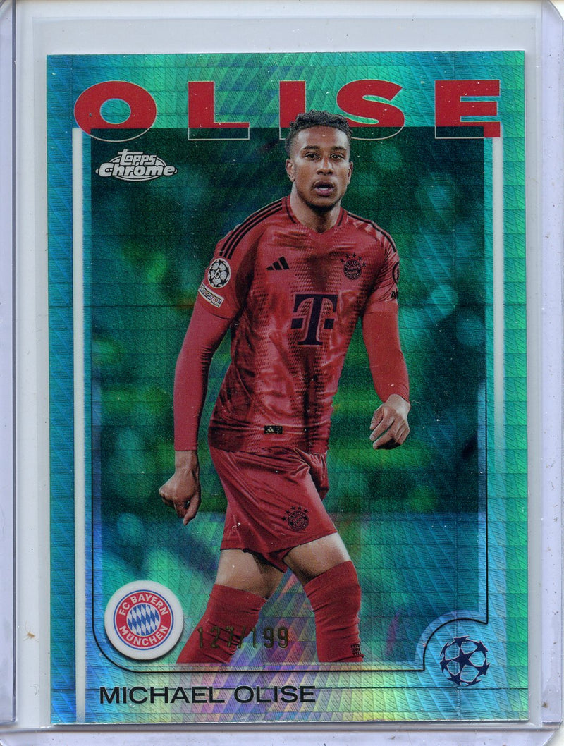 2024-25 Topps Chrome UEFA Club Comps Michael Olise Aqua Prism 127/199