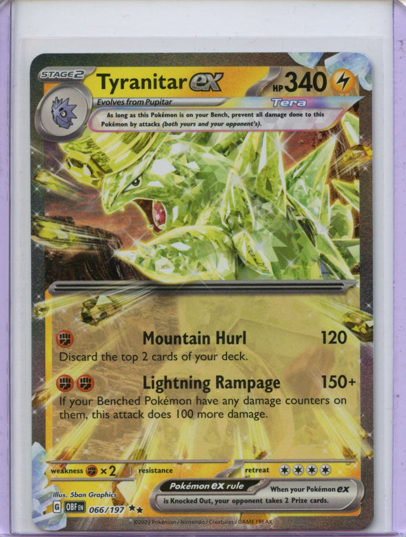 Pokemon TCG Scarlet & Violet Obsidian Flames Tyranitar EX 66/197