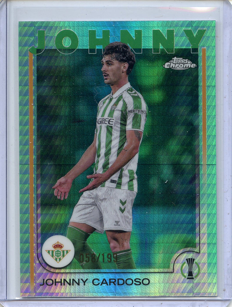 2024-25 Topps Chrome UEFA Club Comps Johnny Cardoso Aqua Prism 58/199