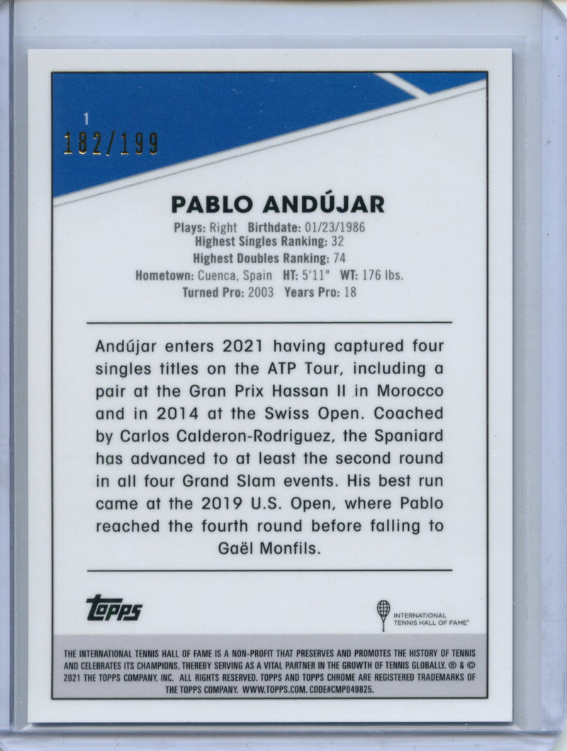 2021 Topps Chrome Tennis Pablo Andujar Purple 182/199