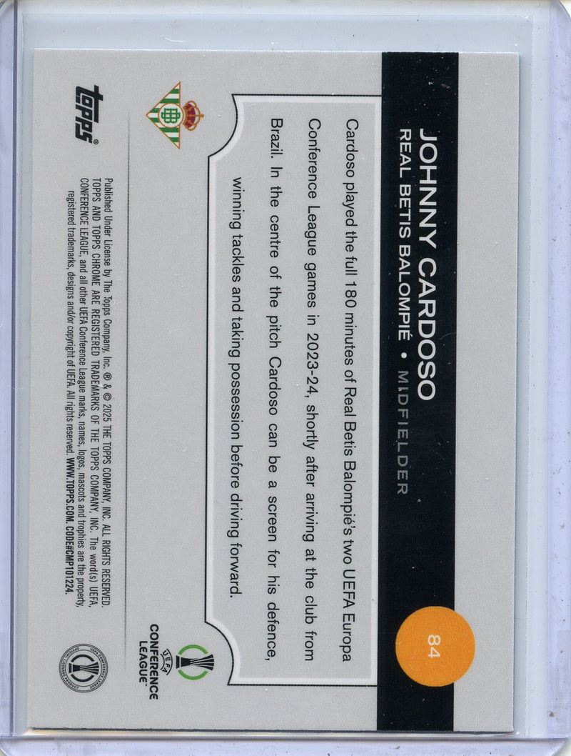 2024-25 Topps Chrome UEFA Club Comps Johnny Cardoso Aqua Prism 58/199