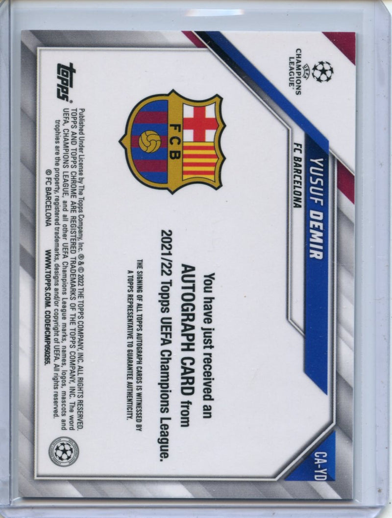 2021-22 Topps Chrome UEFA CL Yusuf Demir Autograph