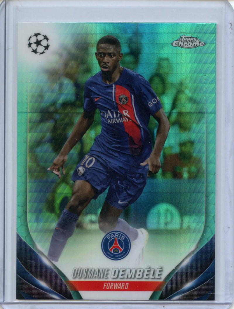2023-24 Topps Chrome UEFA Ousmane Dembele Aqua Prism Refractor