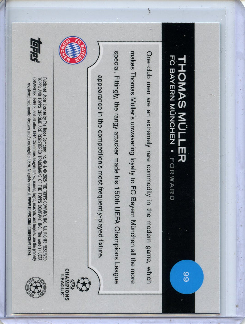 2024-25 Topps Chrome UEFA Club Comps Thomas Muller Aqua Prism 160/199