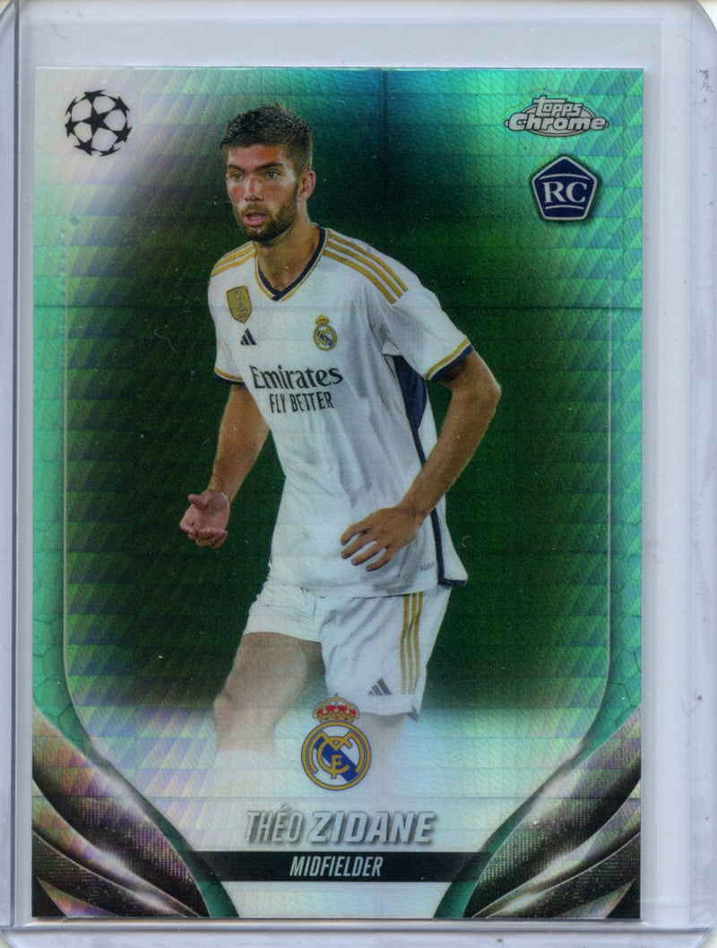 2023-24 Topps Chrome UEFA Theo Zidane Aqua Prism Refractor