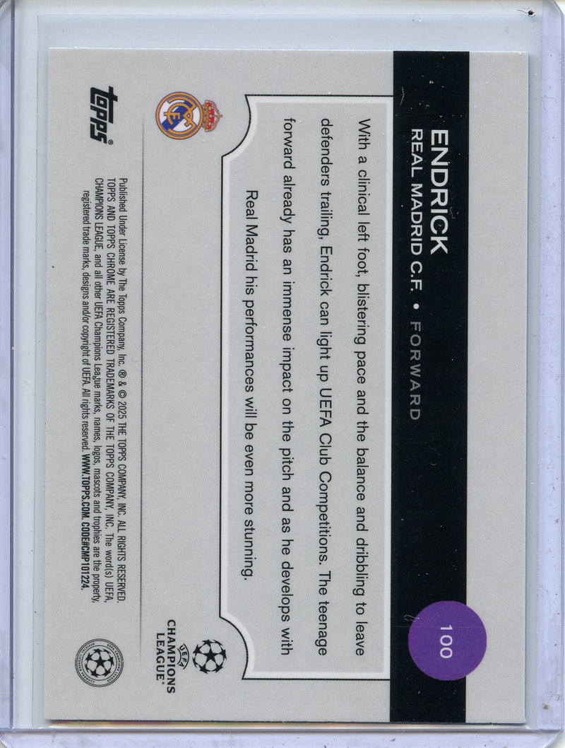 2024-25 Topps Chrome UEFA Club Comps Endrick Aqua Prism 192/199