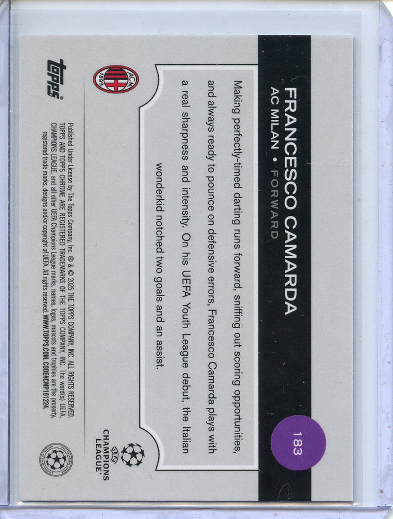 2024-25 Topps Chrome UEFA Club Comps Francesco Camarda Speckle