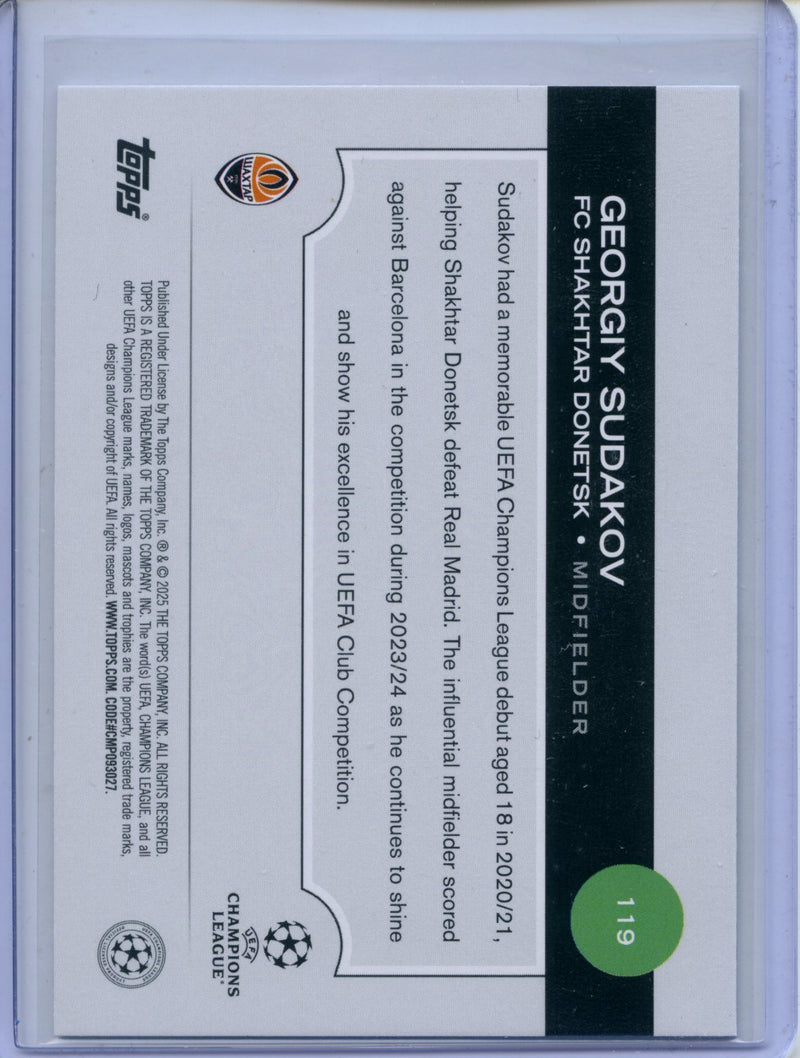 2024-25 Topps UEFA CC Georgiy Sudakov Rain Drops