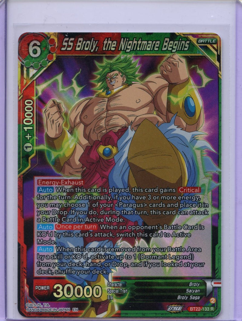 SS Broly, The Nightmare Begins - Critical Blow BT22-133 R Foil