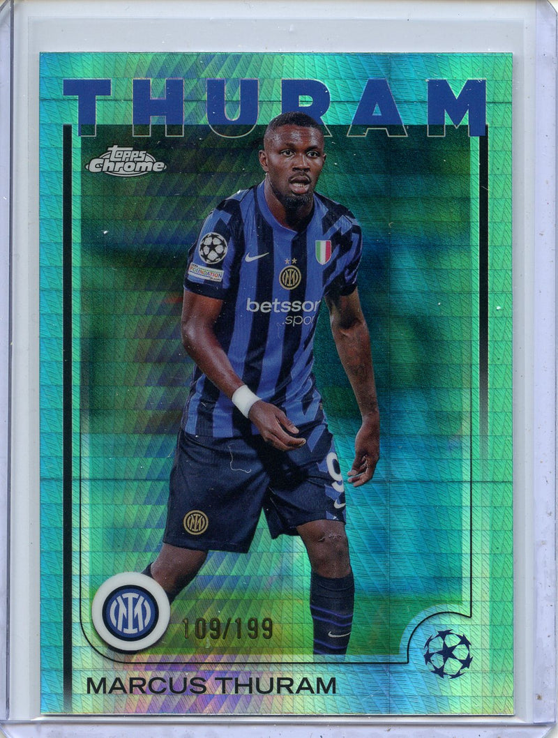 2024-25 Topps Chrome UEFA Club Comps Marcus Thuram Aqua Prism 109/199