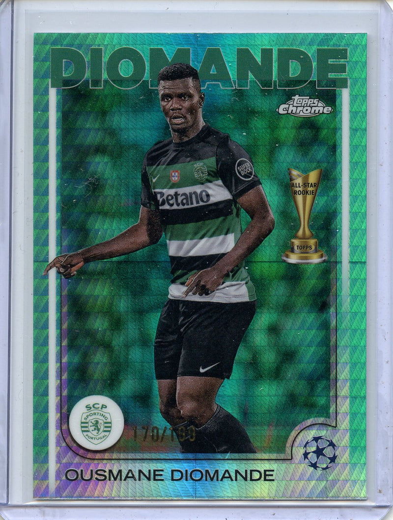 2024-25 Topps Chrome UEFA Club Comps Ousmane Diomande Aqua Prism 170/199