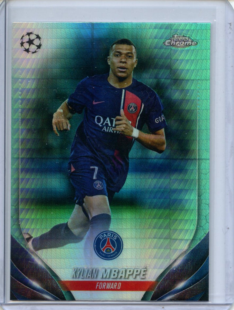 2023-24 Topps Chrome UEFA Kylian Mbappe Aqua Prism Refractor