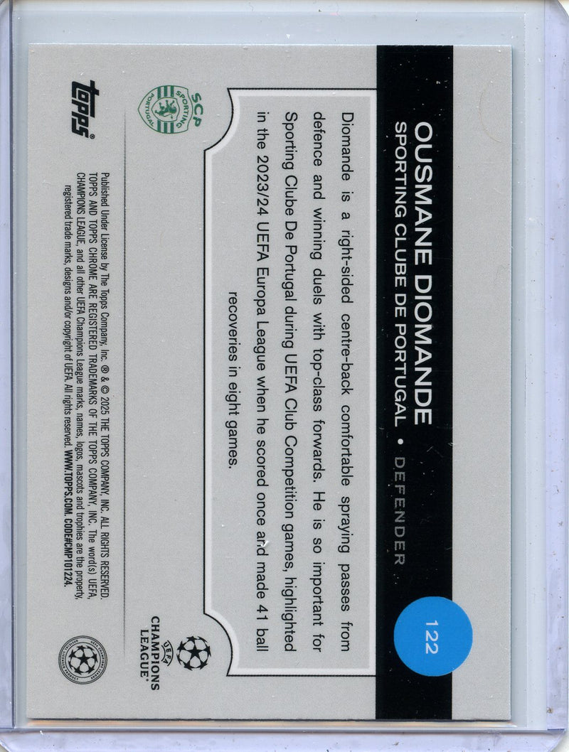 2024-25 Topps Chrome UEFA Club Comps Ousmane Diomande Aqua Prism 170/199