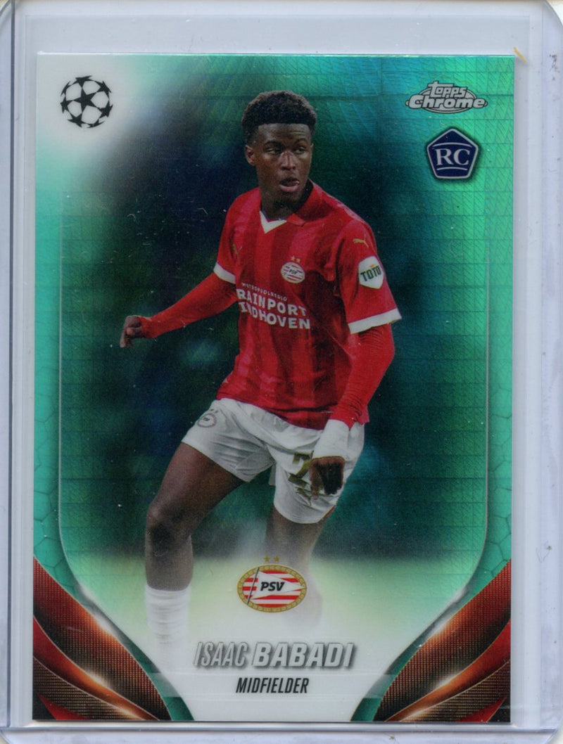 2023-24 Topps Chrome UEFA Isaac Babadi Aqua Prism Refractor