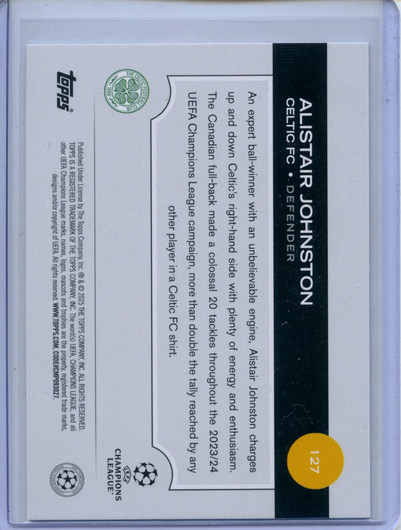 2024-25 Topps UEFA CC Alistair Johnston Rain Drops