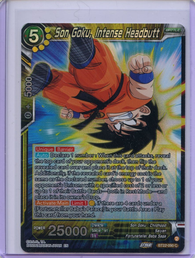 Son Goku, Intense Headbutt - Critical Blow BT22-090 C Foil