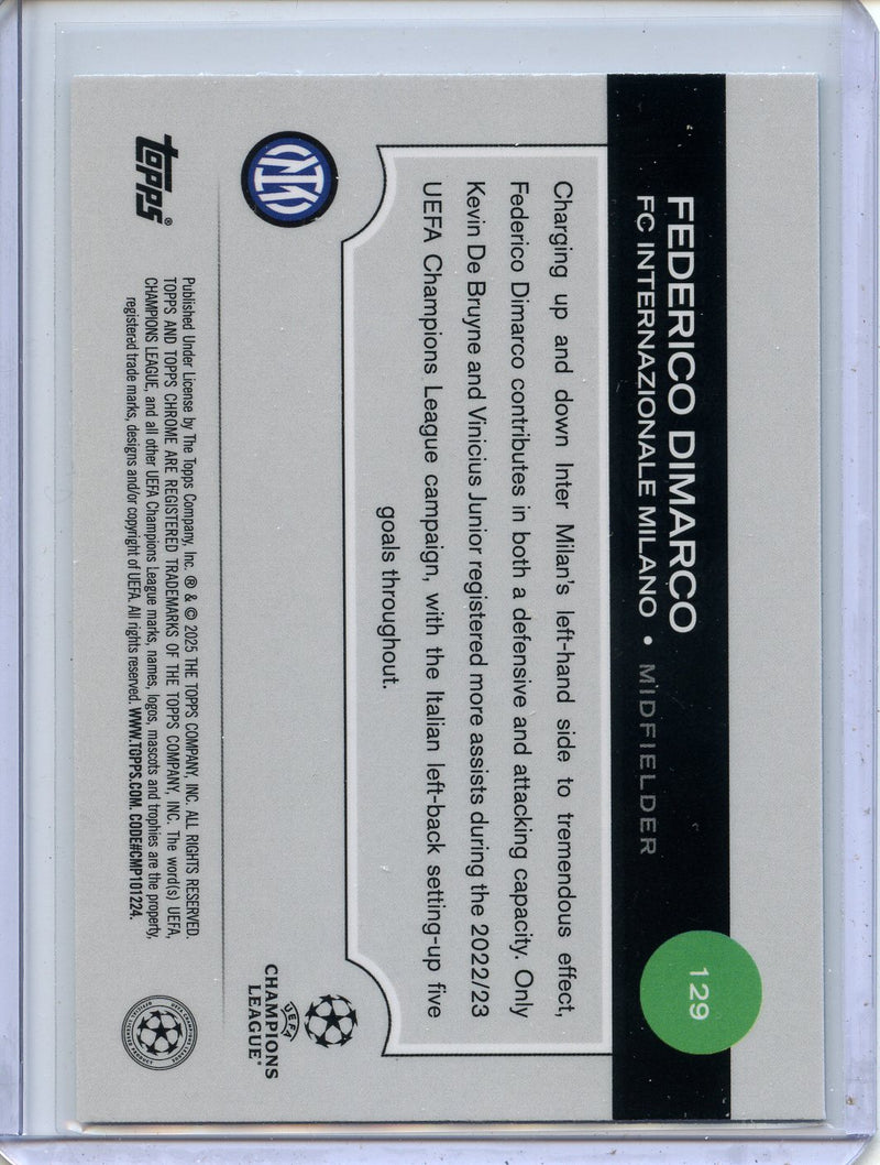 2024-25 Topps Chrome UEFA Club Comps Federico Dimarco Aqua Prism 36/199