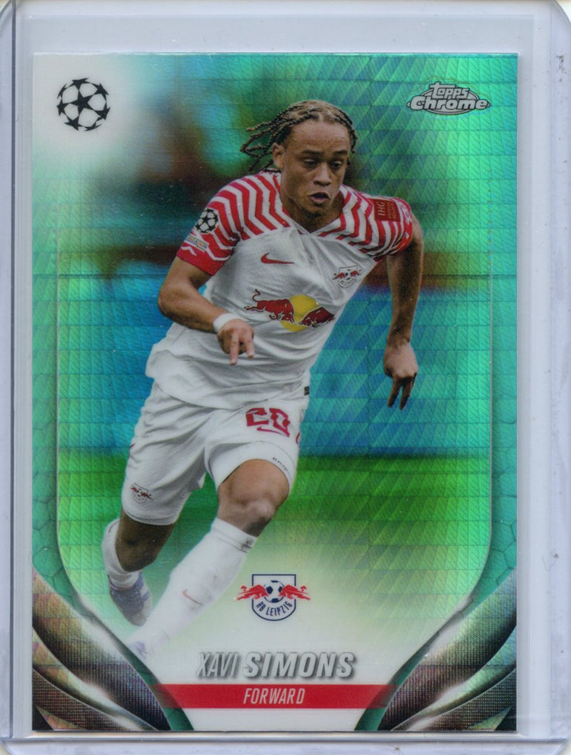 2023-24 Topps Chrome UEFA Xavi Simons Aqua Prism Refractor