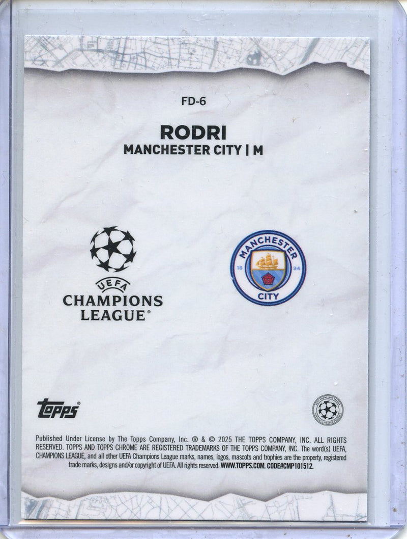 2024-25 Topps Chrome UEFA Club Comps Rodri Final Destination