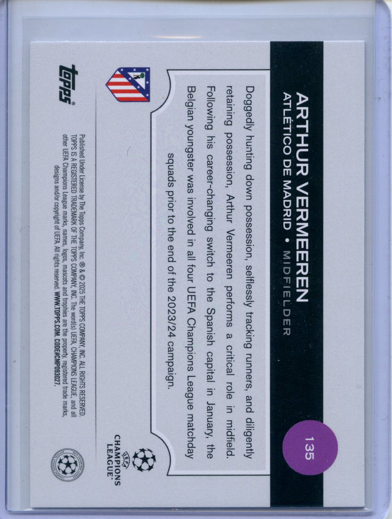 2024-25 Topps UEFA CC Arthur Vermeeren Rain Drops