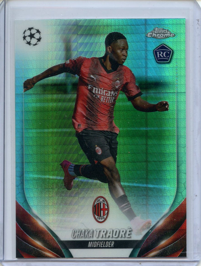 2023-24 Topps Chrome UEFA Chaka Traore Aqua Prism Refractor
