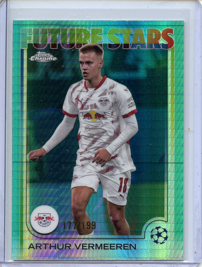 2024-25 Topps Chrome UEFA Club Comps Arthur Vermeeren Aqua Prism 177/199