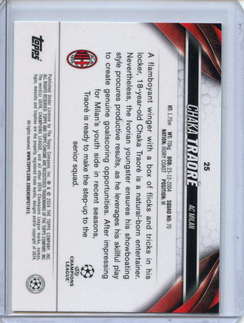 2023-24 Topps Chrome UEFA Chaka Traore Aqua Prism Refractor
