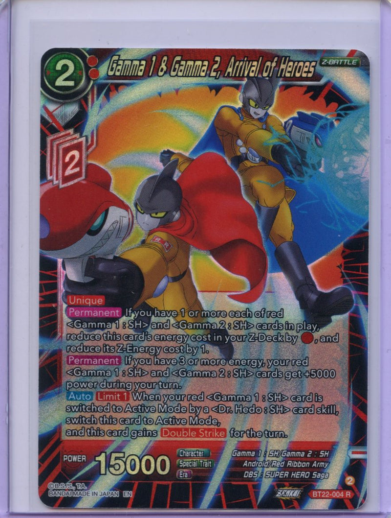 Gamma 1 & Gamma 2, Arrival of Heroes - Critical Blow BT22-004 R Foil