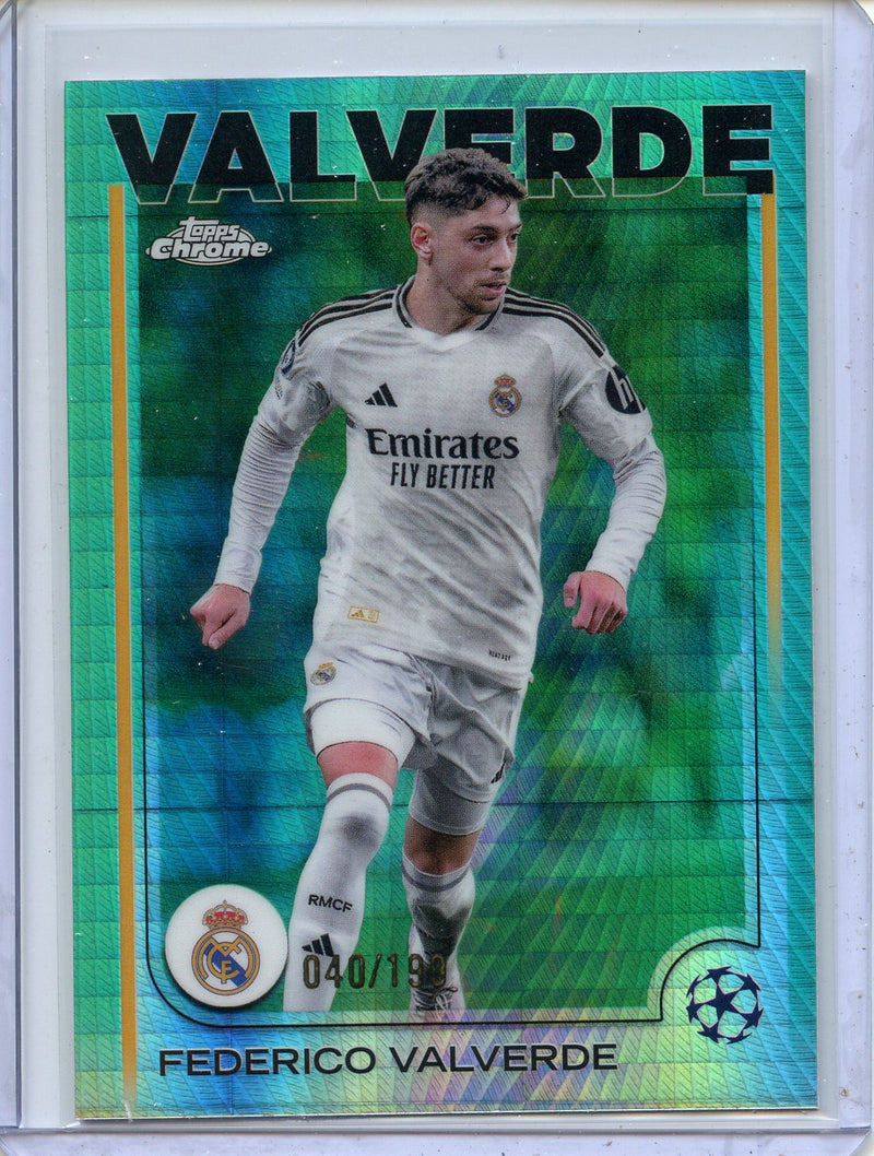 2024-25 Topps Chrome UEFA Club Comps Federico Valverde Aqua Prism 40/199