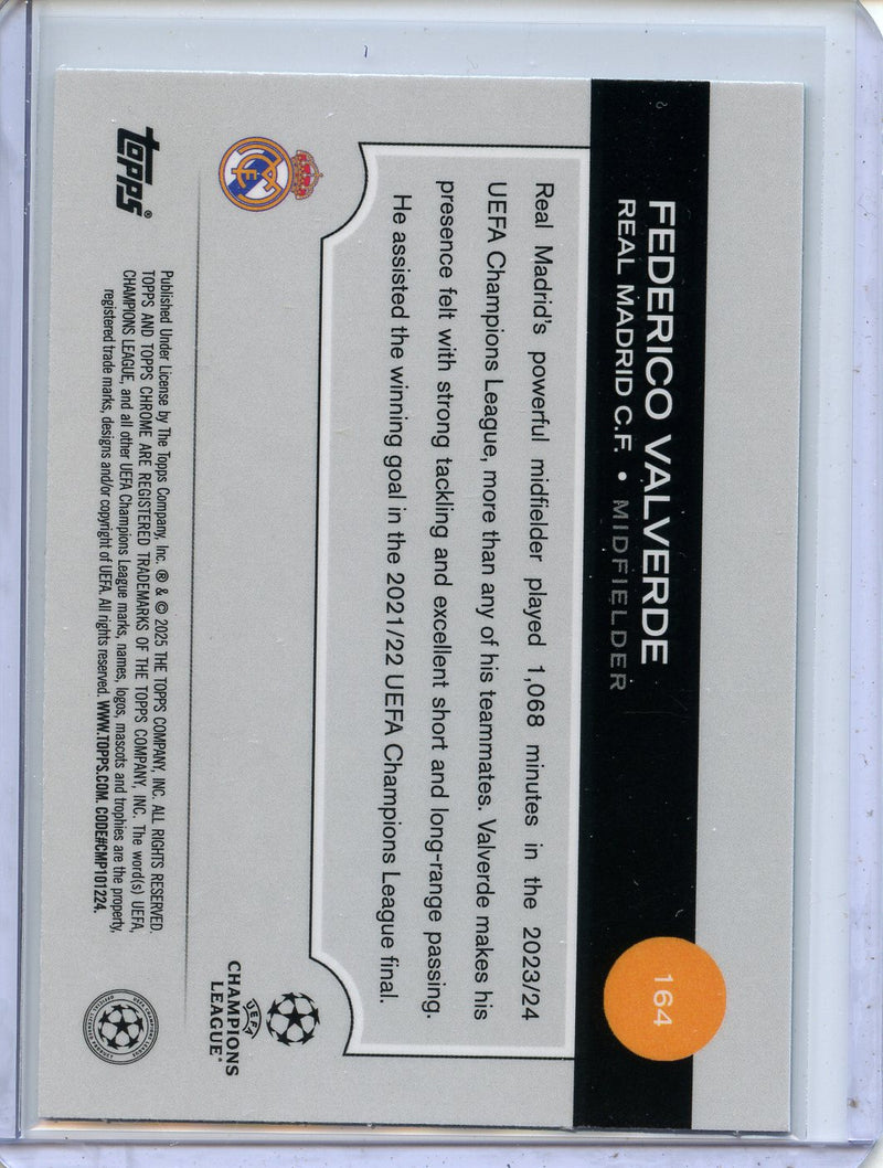 2024-25 Topps Chrome UEFA Club Comps Federico Valverde Aqua Prism 40/199