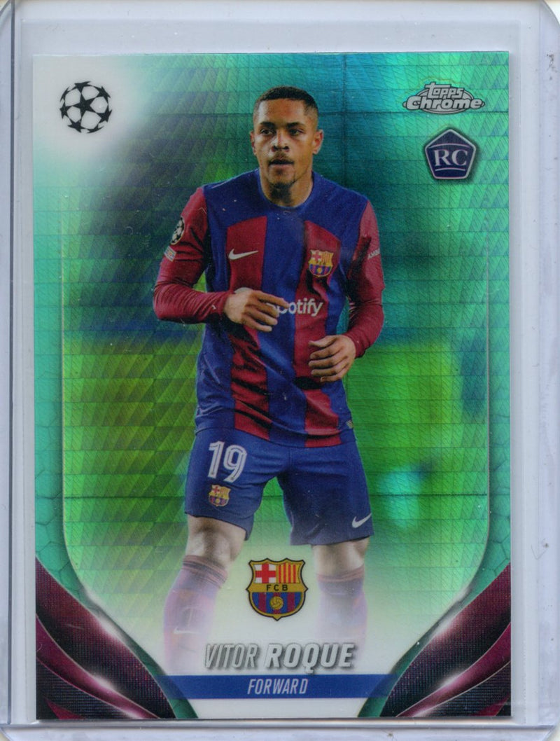 2023-24 Topps Chrome UEFA Vitor Roque Aqua Prism Refractor