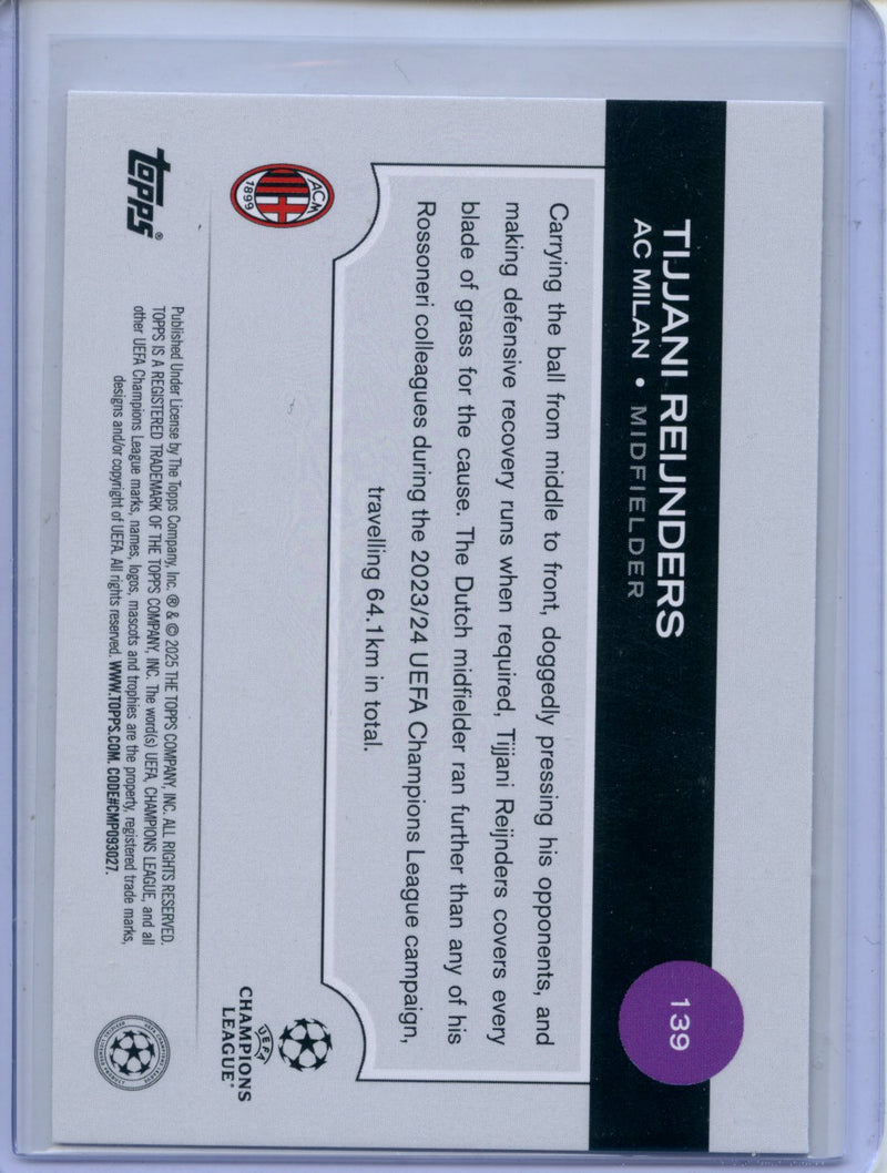 2024-25 Topps UEFA CC Tijjani Reijnders Rain Drops