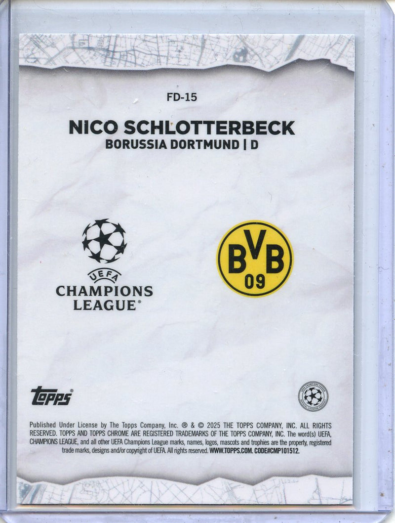 2024-25 Topps Chrome UEFA Club Comps Nico Schlotterbeck Final Destination