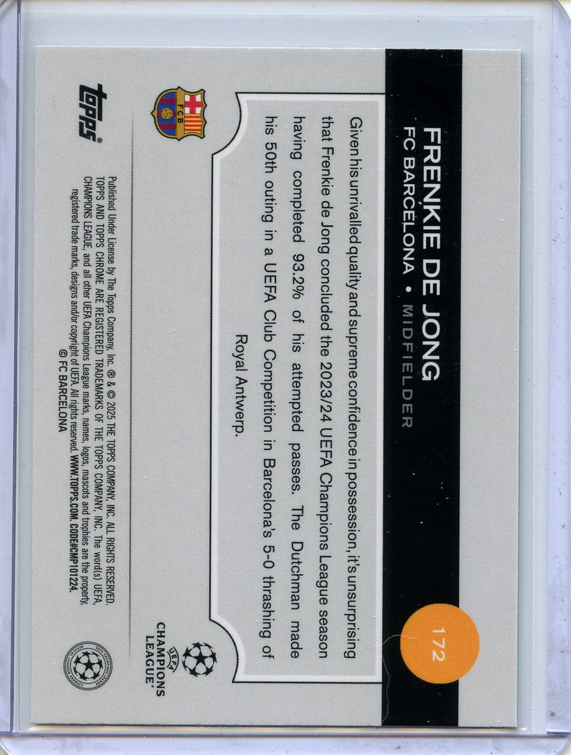 2024-25 Topps Chrome UEFA Club Comps Frenkie De Jong Aqua Prism 139/199