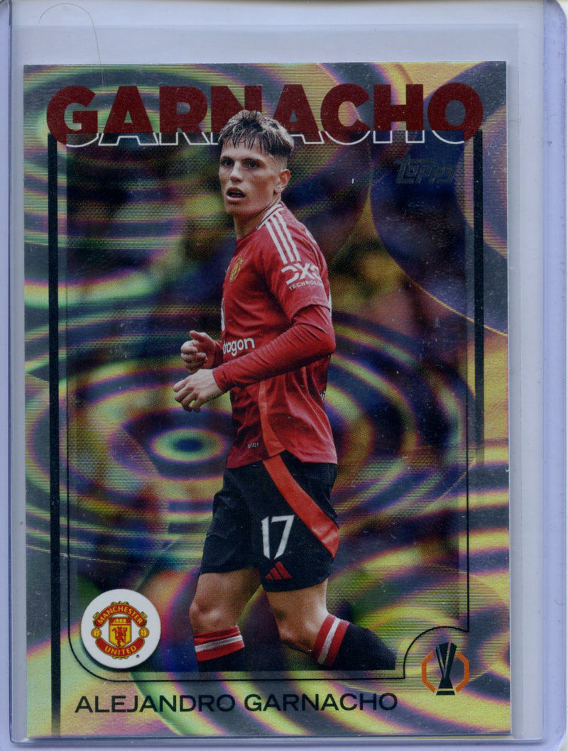 2024-25 Topps UEFA CC Alejandro Garnacho Rain Drops