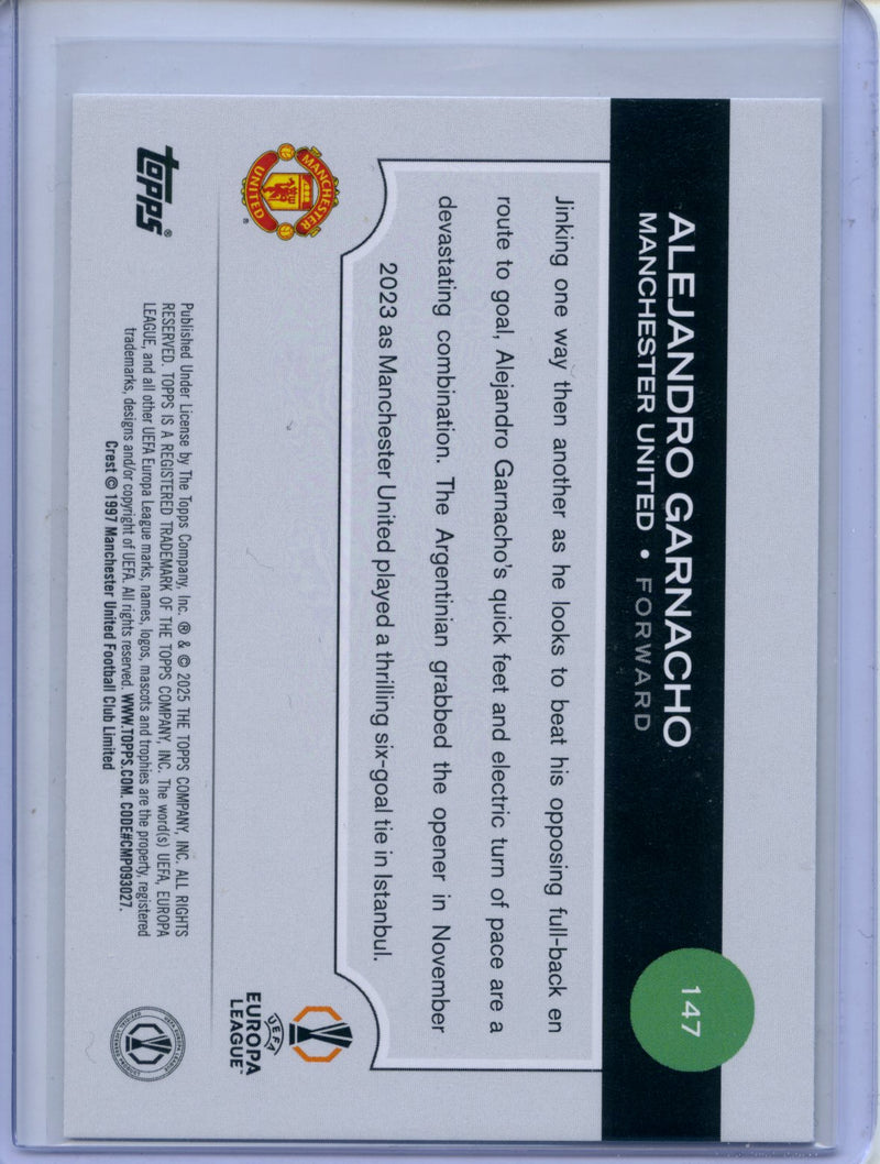 2024-25 Topps UEFA CC Alejandro Garnacho Rain Drops