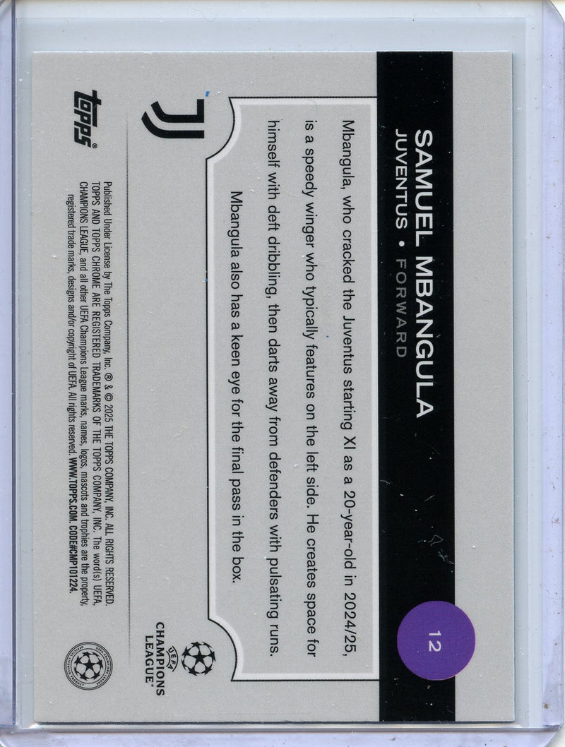 2024-25 Topps Chrome UEFA Club Comps Samuel Mbangula Aqua Lava 79/199