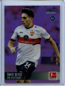 2021-22 Topps Bundesliga Stadium Club Chrome Omer Beyaz Purple Refractor 6/299
